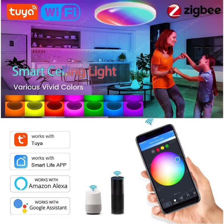Dimming Led Ceiling Light With Remote Control RGB Modern Ceiling Lamp Living Room Lights Bedroom lamps Home Lighting